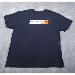 Nike Football Is Not A Crime T Shirt Mens 2XL Black Short Sleeve Y2K Tee